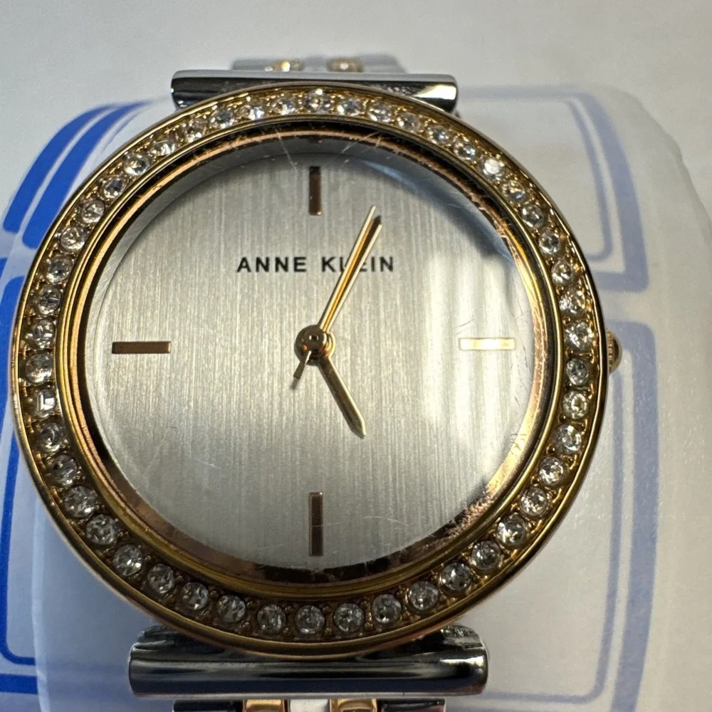 Anne Klein Women's Swarovski Crystal Two-Tone Silver And Gold Tone Finish